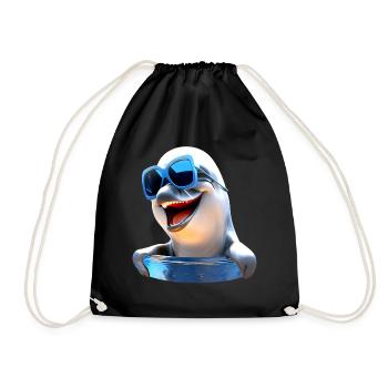 Dolphin Sunglasses Love Dolphins Cute Dolphin - Drawstring Bag - black - Front