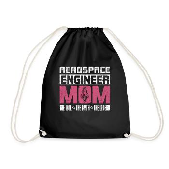Aerospace Engineer Mom The Idol The Myth Aviation - Turnbeutel - Schwarz - Vorne