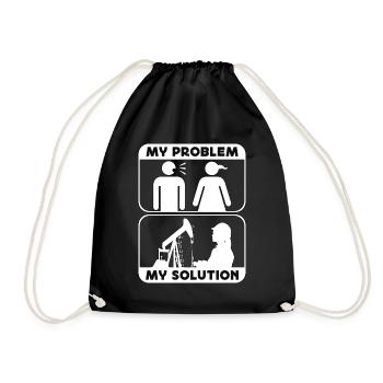 Oil Rig Worker My Problem My Pictogram Mom Dad - Drawstring Bag - black - Front