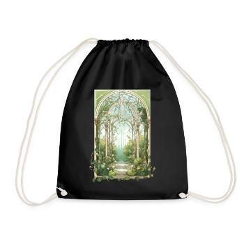 Tarot Card Botanical Garden Cottagecore Aesthetic - Turnbeutel - Schwarz - Vorne
