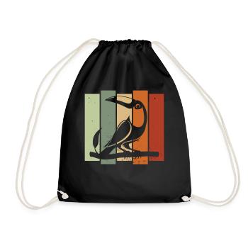 Toucan rétro ornithologique ornithologue - Sac de sport léger - noir - Devant