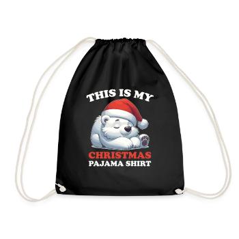 Polar Bear Christmas Pajamas Polar Bears - Drawstring Bag - black - Front