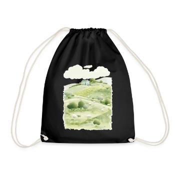 Countryside Cottagecore Aesthetic Dreamy Pasture N - Turnbeutel - Schwarz - Vorne