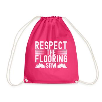 Tiler Floor Layer - Drawstring Bag - fuchsia - Front