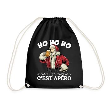 Avant Les Cadeaux C'est Apéro - Pull Moche De Noël - Sac de sport léger - noir - Devant