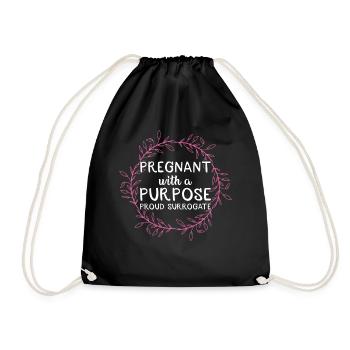 Pregnant With A Purpose Proud Leihmutter - Turnbeutel - Schwarz - Vorne