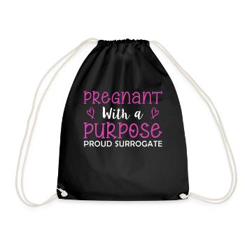 Pregnant With A Purpose Proud Leihmutter - Turnbeutel - Schwarz - Vorne