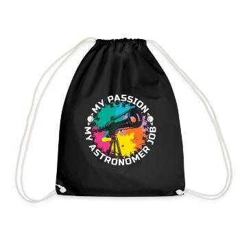 Astronomer My Passion My Astronomer Job Astrologer - Drawstring Bag - black - Front
