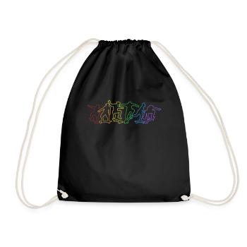 Skateboard LGBT Rainbow Skatergirl Skaterboy - Turnbeutel - Schwarz - Vorne
