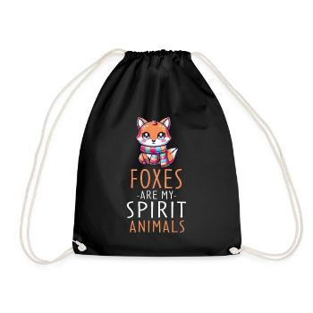 Kawaii Fuchs mit Schalkunst für Fuchs-Enthusiasten - Turnbeutel - Schwarz - Vorne