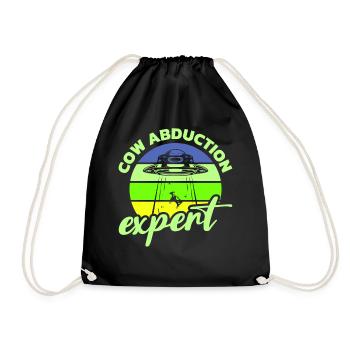 Alien, UFO, UAP, Space, Space Flying Object - Drawstring Bag - black - Front