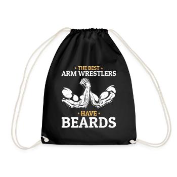 Bearded Arm Wrestler - The Best Arm Wrestlers Have - Drawstring Bag - black - Front