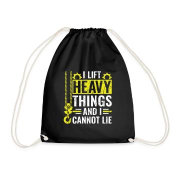 I lift Heavy Things and i cannot lie - Lustiges - Turnbeutel - Schwarz - Vorne