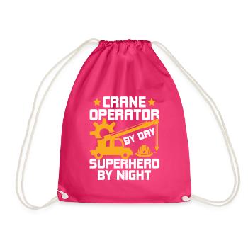 Crane Operator By Day - Lustiges Kranfahrer - Turnbeutel - Fuchsia - Vorne