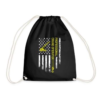 Professional Crane Operator - Funny Crane Operator - Drawstring Bag - black - Front