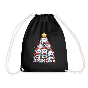 Arbre de Noël ours polaire joyeux Noël - Sac de sport léger - noir - Devant