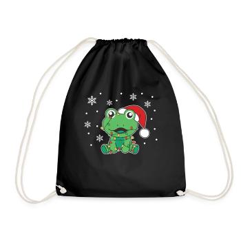 Grenouille Noël Hiver Animaux Grenouille - Sac de sport léger - noir - Devant