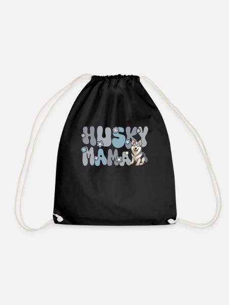Siberian Husky Groovy Husky Mama - Turnbeutel - Schwarz