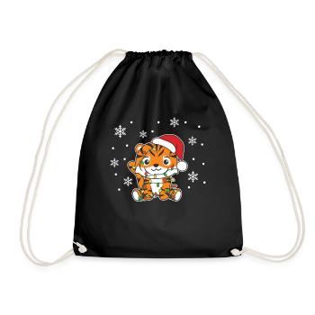 Tigre Noël Animaux D’hiver Tigre - Sac de sport léger - noir - Devant