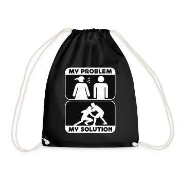 Catch Wrestler My Problem My Pictogram Dad Mom - Drawstring Bag - black - Front