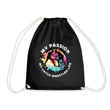 Catch Wrestler My Passion My Freestyle Wrestling - Drawstring Bag - black - Front