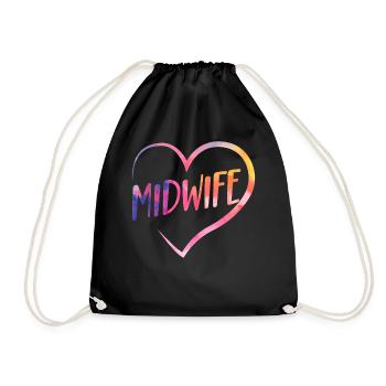Infirmière Sage-femme Accoucheuse Coeur - Sac de sport léger - noir - Devant