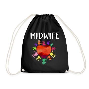 Infirmière Sage-femme Accoucheuse Coeur - Sac de sport léger - noir - Devant