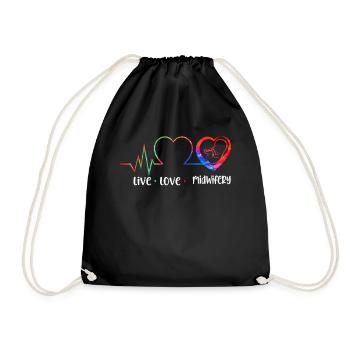 Nurse Midwife Birth Worker Live - Turnbeutel - Schwarz - Vorne