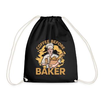 Baker Coffee Before Confectionery Coffee Lover - Drawstring Bag - black - Front