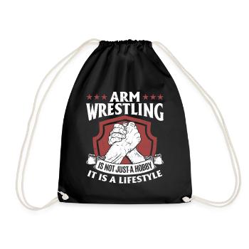 Arm Wrestling Is Not Just A Hobby - Armwrestling A - Drawstring Bag - black - Front