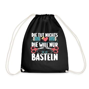 Bastler Bastelunterricht Basteln - Turnbeutel - Schwarz - Vorne