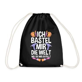 Bastler Bastelunterricht Basteln - Turnbeutel - Schwarz - Vorne