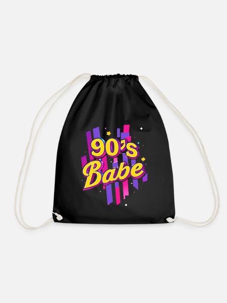 90er Jahre Babe Colourful - Turnbeutel - Schwarz