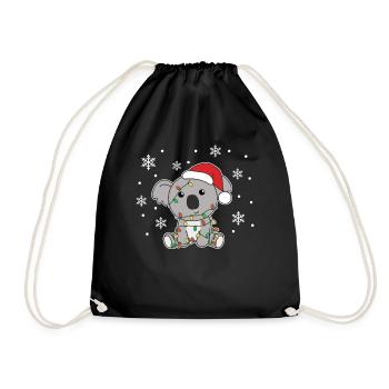 Koala Noël Hiver Animaux Koalas - Sac de sport léger - noir - Devant