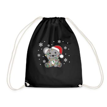 Souris, Noël, Hiver, Animaux, Souris - Sac de sport léger - noir - Devant