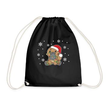 Ornithorynque Noël Animaux d’hiver - Sac de sport léger - noir - Devant