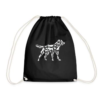 Labrador Retriever Hund Silhouette Posen - Turnbeutel - Schwarz - Vorne