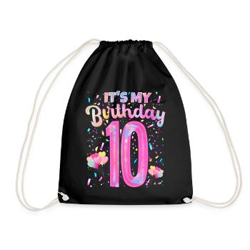 Mon 10e anniversaire 10 ans fille cadeau dix - Sac de sport léger - noir - Devant