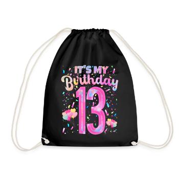 Mon cadeau de fille 13 ans pour mon 13e anniversaire - Sac de sport léger - noir - Devant