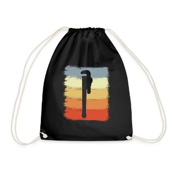 Clé à pipe vintage - Sac de sport léger - noir - Devant