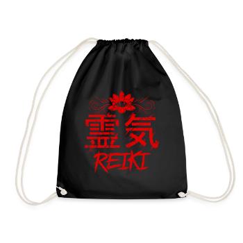 Energy Chakra Holistic Healing Hands Reiki - Drawstring Bag - black - Front