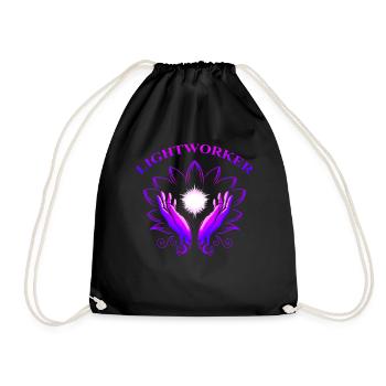 Ganzheitliche Heilung Hände Lightworker Reiki - Turnbeutel - Schwarz - Vorne