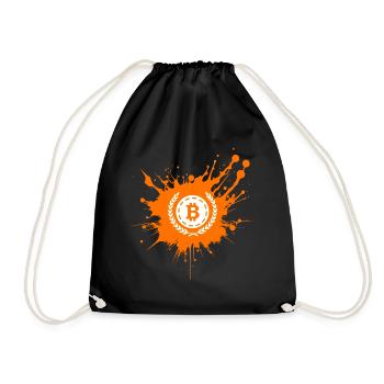 Bitcoin Crypto Cryptocurrency Splash - Drawstring Bag - black - Front