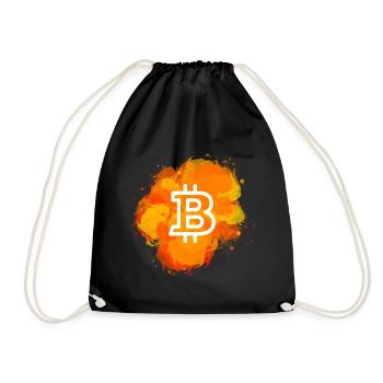 Bitcoin Crypto Cryptocurrency Splash - Drawstring Bag - black - Front