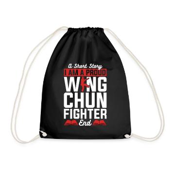 Wing Chun Fighter A Short Story Loves Martial Arts - Drawstring Bag - black - Front