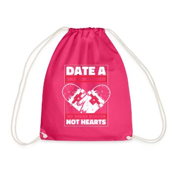 Date A Skateboarder We Break Boards Not Hearts - Turnbeutel - Fuchsia - Vorne