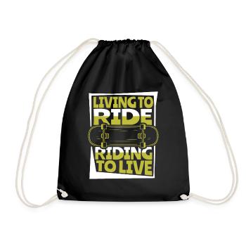 Living To Ride Riding To Live Skaterboy Skatepark - Turnbeutel - Schwarz - Vorne