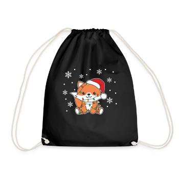 Renard, Noël, Hiver, Animaux, Renard - Sac de sport léger - noir - Devant