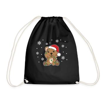 Quokka Noël Hiver Animaux Quokkas - Sac de sport léger - noir - Devant