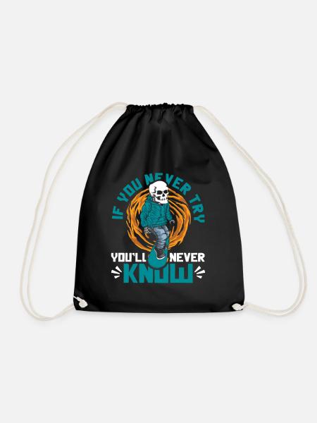 Si tu n’essaies jamais, tu ne sauras jamais skatergirl - Sac de sport léger - noir